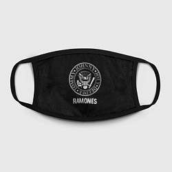 Маска для лица Ramones glitch на темном фоне, цвет: 3D-принт — фото 2