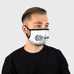 Маска для лица Blink 182 glitch на светлом фоне по-горизонтали, цвет: 3D-принт