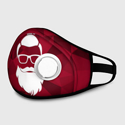 Маска с клапаном Санта хипстер, цвет: 3D-белый — фото 2