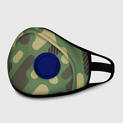 Маска с клапаном Камуфляж: паттерн/хаки, цвет: 3D-синий — фото 2