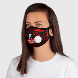 Маска с клапаном CS:GO - Кирилл, цвет: 3D-белый
