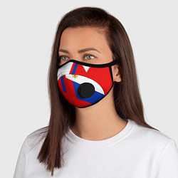 Маска с клапаном Russia: Geometry Tricolor, цвет: 3D-черный