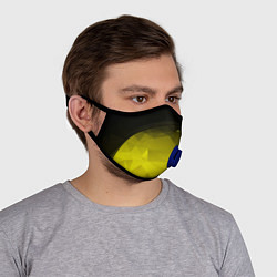 Маска с клапаном Cyberpunk 2077: Yellow Poly, цвет: 3D-синий — фото 2