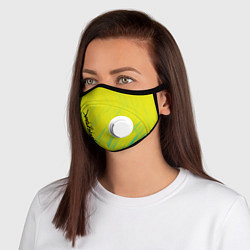 Маска с клапаном Cyberpunk 2077: Yellow, цвет: 3D-белый