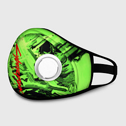 Маска с клапаном Cyberpunk 2077: Green Breaks, цвет: 3D-белый — фото 2