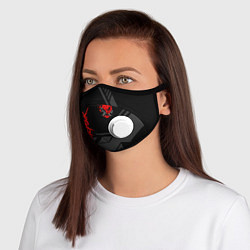 Маска с клапаном Cyberpunk 2077: Grey Samurai, цвет: 3D-белый