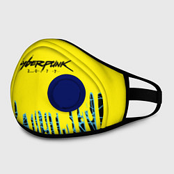 Маска с клапаном Cyberpunk 2077: Yellow Style, цвет: 3D-синий — фото 2