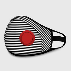 Маска с клапаном В ЧЕРНО-БЕЛУЮ ПОЛОСКУ, цвет: 3D-красный — фото 2