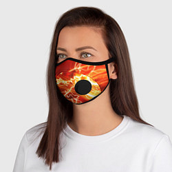 Маска с клапаном ОГНЕННАЯ МОЛНИЯ, цвет: 3D-черный