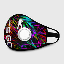Маска с клапаном CS GO КС ГО, цвет: 3D-белый — фото 2
