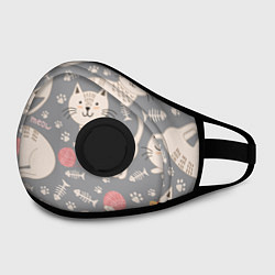 Маска с клапаном Милые кошечки, цвет: 3D-черный — фото 2