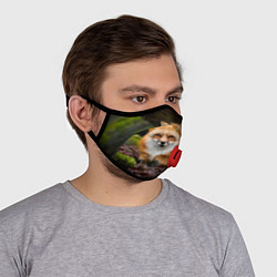 Маска с клапаном Взрослый строгий лис, цвет: 3D-красный — фото 2