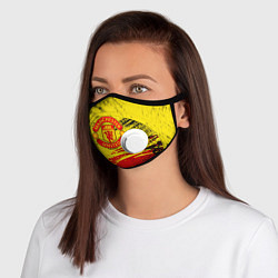 Маска с клапаном Manchester United Футбольный клуб, цвет: 3D-белый