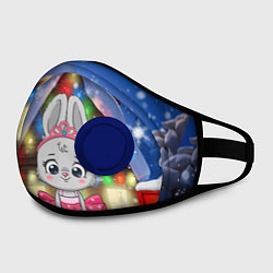 Маска с клапаном Зайка на шпагате, цвет: 3D-синий — фото 2