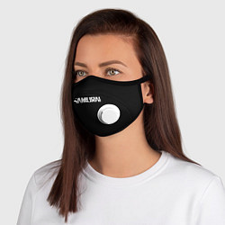 Маска с клапаном Samurai logo white, цвет: 3D-белый