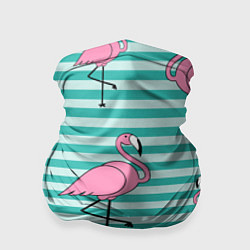 Бандана-труба Полосатые фламинго, цвет: 3D-принт