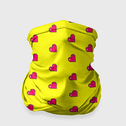 Бандана-труба 8 bit yellow love, цвет: 3D-принт