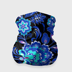 Бандана-труба Синяя хохлома, цвет: 3D-принт