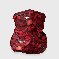 Бандана-труба Красный череп, цвет: 3D-принт
