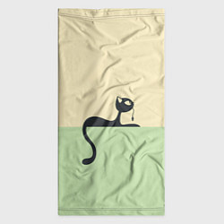 Бандана-труба Чёрный кот на ярком фоне, цвет: 3D-принт — фото 2