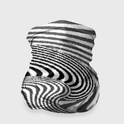 Бандана-труба Черно белый мозаичный узор, цвет: 3D-принт