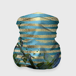 Бандана-труба Сумеречные цветы и золото, цвет: 3D-принт