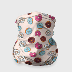 Бандана-труба Пончики донаты паттерн, цвет: 3D-принт