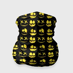 Бандана-труба Прикольные смайлы Хэллоуин Halloween, цвет: 3D-принт