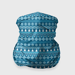 Бандана-труба Новогодний узор сине-белого цвета, цвет: 3D-принт