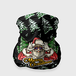Бандана-труба Merry Christmas Santa с Ёлками, цвет: 3D-принт