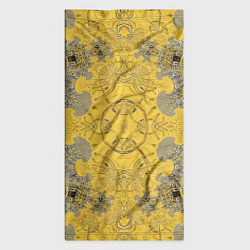 Бандана-труба Коллекция Фрактальная мозаика Желтый на черном 573, цвет: 3D-принт — фото 2