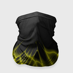 Бандана-труба Коллекция Rays Лучи Желтый и черный Абстракция 662, цвет: 3D-принт