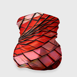 Бандана-труба Красная спартаковская чешуя, цвет: 3D-принт