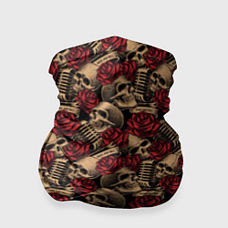 Бандана ROCK AND ROLL Черепа и Розы