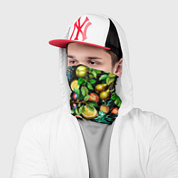 Бандана-труба Сочные фрукты - персик, груша, слива, ананас, цвет: 3D-принт — фото 2