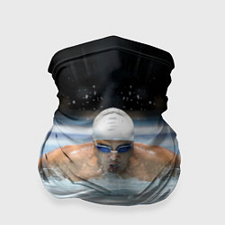 Бандана-труба Плавание Пловец, цвет: 3D-принт