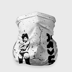 Бандана-труба Banksy - Бэнкси девушка с мишкой, цвет: 3D-принт