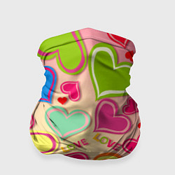 Бандана-труба ЛЮБОВНЫЕ СЕРДЕЧКИ LOVE HEARTS, цвет: 3D-принт