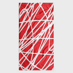 Бандана-труба Белые линии на красном фоне Абстракция, цвет: 3D-принт — фото 2