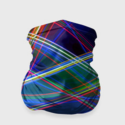 Бандана-труба Разноцветные неоновые линии Абстракция Multicolore, цвет: 3D-принт