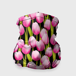 Бандана-труба Цветы Розовые Тюльпаны, цвет: 3D-принт