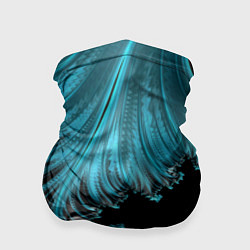 Бандана-труба Черный с голубым неоновый фрактал Ледяная абстракц, цвет: 3D-принт
