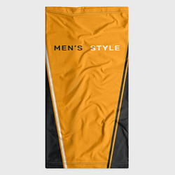 Бандана-труба Mens style мужской стиль - чёрный с оранжевым, цвет: 3D-принт — фото 2