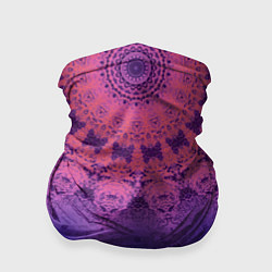 Бандана-труба Розово-синий круглый орнамент калейдоскоп, цвет: 3D-принт