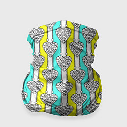 Бандана-труба Striped multicolored pattern with hearts, цвет: 3D-принт