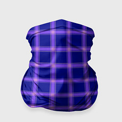 Бандана-труба Фиолетовый клетчатый узор, цвет: 3D-принт