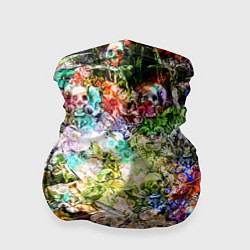 Бандана-труба Цветы на черепах, цвет: 3D-принт