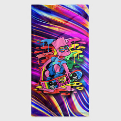 Бандана-труба Скейтбордист Барт Симпсон на фоне разноцветных кля, цвет: 3D-принт — фото 2
