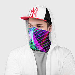 Бандана-труба Абстрактное множество неоновых лучей, цвет: 3D-принт — фото 2