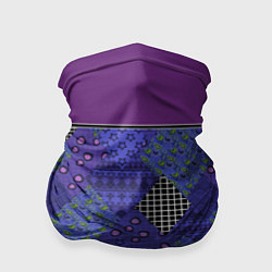 Бандана-труба Combined burgundy-blue pattern with patchwork, цвет: 3D-принт